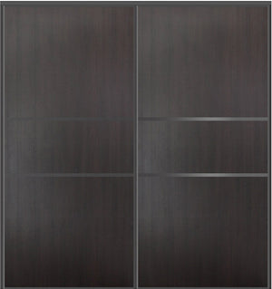 Custom Sliding Black Aluminum Doors - Style 06 - 2 doors - Premium Wenge - Doors and Beyond