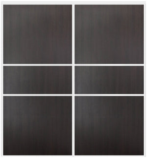 Custom Sliding White Aluminum Doors - Style 06 - 2 doors - Premium Wenge - Doors and Beyond