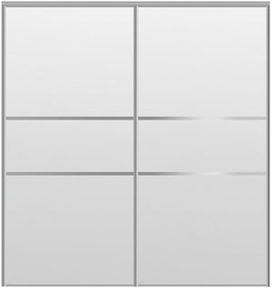 Custom Sliding Aluminum Doors - Style 06 - 2 doors  - White Drawing - Doors and Beyond