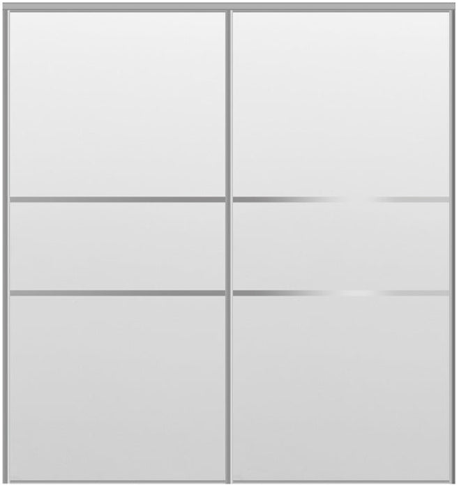 Custom Sliding Aluminum Doors - Style 06 - 2 doors  - White Drawing - Doors and Beyond