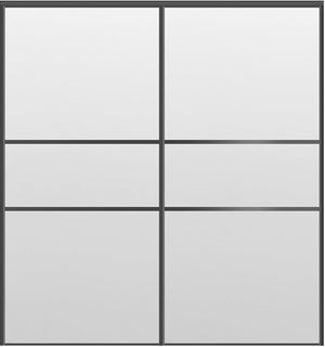 Custom Sliding Black Aluminum Doors - Style 06 - 2 doors - White Drawing - Doors and Beyond
