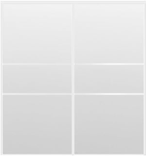 Custom Sliding White Aluminum Doors - Style 06 - 2 doors - White Drawing - Doors and Beyond