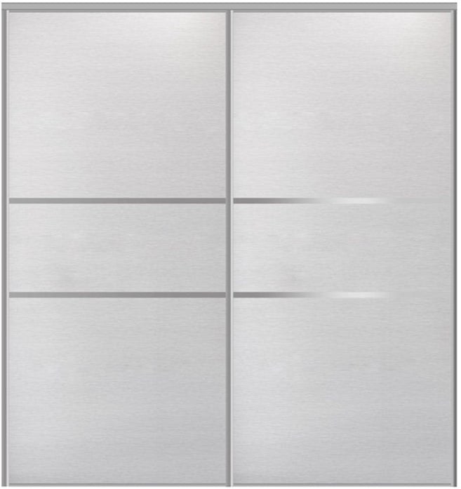 Custom Sliding Aluminum Doors - Style 06 - 2 doors  - White Wenge - Doors and Beyond