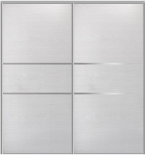 Custom Sliding Aluminum Doors - Style 06 - 2 doors  - White Wenge - Doors and Beyond