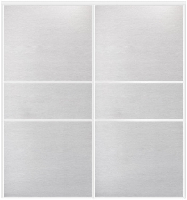 Custom Sliding White Aluminum Doors - Style 06 - 2 doors - White Wenge - Doors and Beyond
