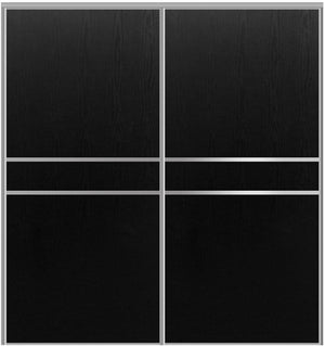 Custom Sliding Aluminum Doors - Style 07 - 2 doors  - Black Ash - Doors and Beyond