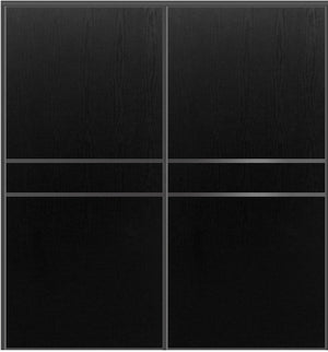 Custom Sliding Black Aluminum Doors - Style 07 - 2 doors  - Black Ash - Doors and Beyond