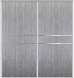 Custom Sliding Aluminum Doors - Style 07 - 2 doors  - Light Gray - Doors and Beyond