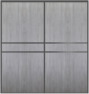 Custom Sliding Black Aluminum Doors - Style 07 - 2 doors  - Light Gray - Doors and Beyond