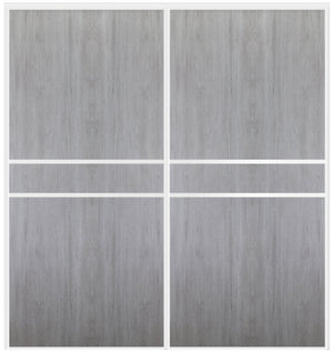 Custom Sliding White Aluminum Doors - Style 07 - 2 doors  - Light Gray - Doors and Beyond