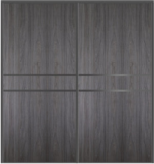 Custom Sliding Black Aluminum Doors - Style 07 - 2 doors  - Swiss Elm - Doors and Beyond