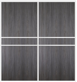Custom Sliding White Aluminum Doors - Style 07 - 2 doors  - Swiss Elm - Doors and Beyond