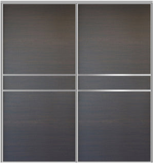 Custom Sliding Aluminum Doors - Style 07 - 2 doors  - Japan Oak - Doors and Beyond