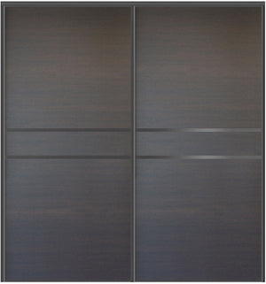 Custom Sliding Black Aluminum Doors - Style 07 - 2 doors  - Japan Oak - Doors and Beyond
