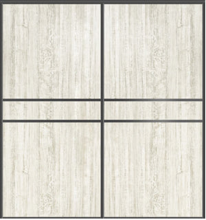 Custom Sliding Black Aluminum Doors - Style 07 - 2 doors - Light Aloe Wood - Doors and Beyond