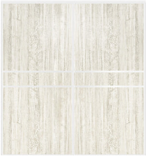 Custom Sliding White Aluminum Doors - Style 07 - 2 doors - Light Aloe Wood - Doors and Beyond