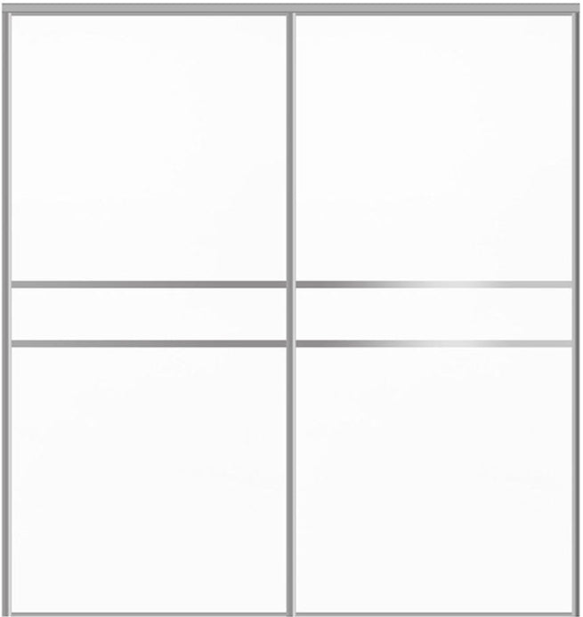 Custom Sliding Aluminum Doors - Style 07 - 2 doors - Soft White - Doors and Beyond