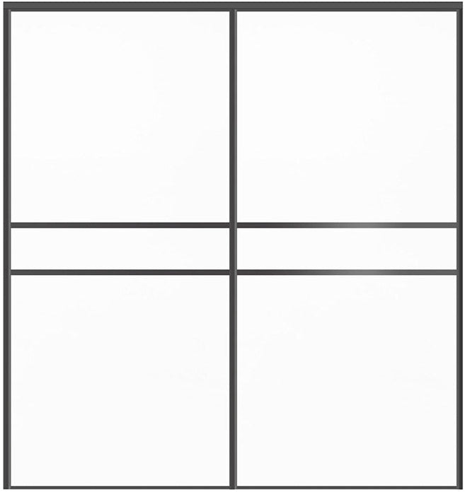 Custom Sliding Black Aluminum Doors - Style 07 - 2 doors  - Soft White - Doors and Beyond
