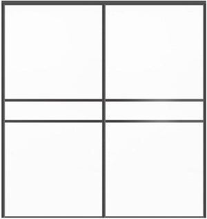 Custom Sliding Black Aluminum Doors - Style 07 - 2 doors  - Soft White - Doors and Beyond