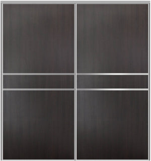 Custom Sliding Aluminum Doors - Style 07 - 2 doors - Premium Wenge - Doors and Beyond
