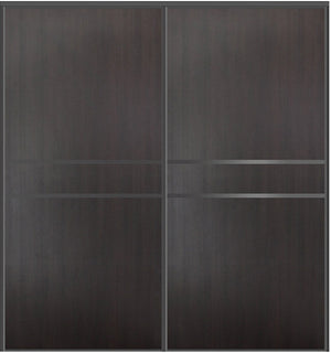 Custom Sliding Black Aluminum Doors - Style 07 - 2 doors - Premium Wenge - Doors and Beyond