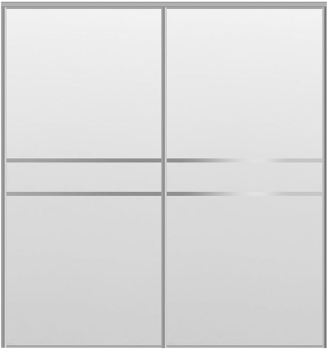 Custom Sliding Aluminum Doors - Style 07 - 2 doors  - White Drawing - Doors and Beyond