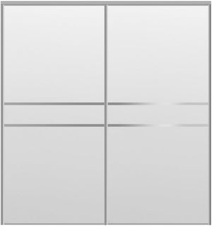 Custom Sliding Aluminum Doors - Style 07 - 2 doors  - White Drawing - Doors and Beyond