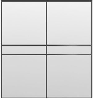 Custom Sliding Black Aluminum Doors - Style 07 - 2 doors - White Drawing - Doors and Beyond