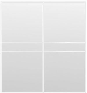 Custom Sliding White Aluminum Doors - Style 07 - 2 doors - White Drawing - Doors and Beyond