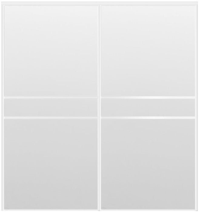 Custom Sliding White Aluminum Doors - Style 07 - 2 doors - White Drawing - Doors and Beyond