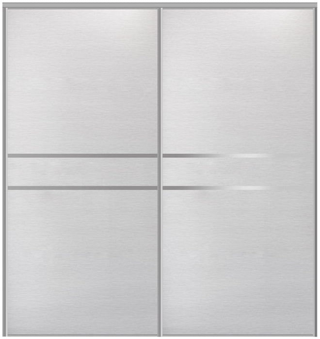 Custom Sliding Aluminum Doors - Style 07 - 2 doors  - White Wenge