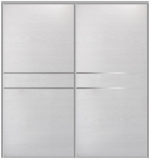 Custom Sliding Aluminum Doors - Style 07 - 2 doors  - White Wenge - Doors and Beyond