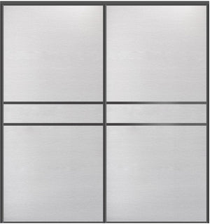 Custom Sliding Black Aluminum Doors - Style 07 - 2 doors - White Wenge - Doors and Beyond