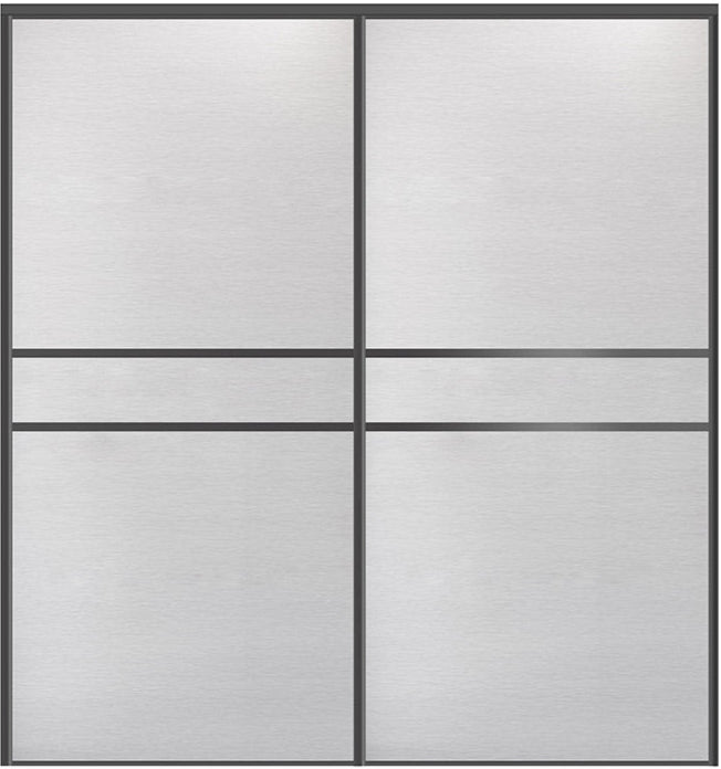 Custom Sliding Black Aluminum Doors - Style 07 - 2 doors - White Wenge - Doors and Beyond