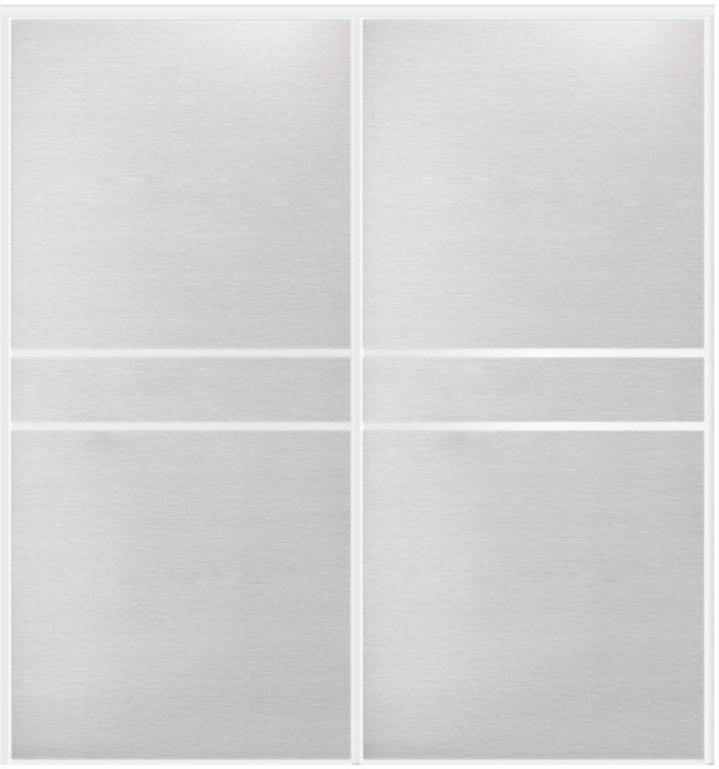 Custom Sliding White Aluminum Doors - Style 07 - 2 doors - White Wenge - Doors and Beyond