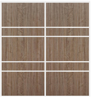 Custom Sliding White Aluminum Doors - Style 08 - 2 doors - Dark Aloe Wood - Doors and Beyond