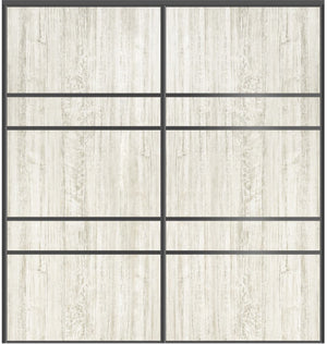Custom Sliding Black Aluminum Doors - Style 08 - 2 doors - Light Aloe Wood - Doors and Beyond