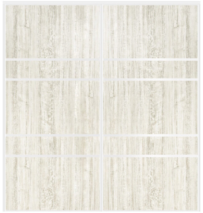 Custom Sliding White Aluminum Doors - Style 08 - 2 doors  - Light Aloe Wood