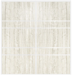Custom Sliding White Aluminum Doors - Style 08 - 2 doors - Light Aloe Wood - Doors and Beyond