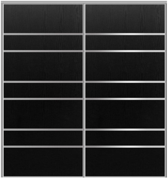 Custom Sliding Aluminum Doors - Style 09 - 2 doors  - Black Ash - Doors and Beyond