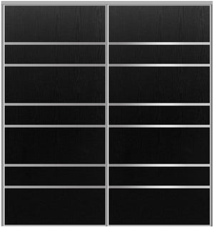 Custom Sliding Aluminum Doors - Style 09 - 2 doors  - Black Ash - Doors and Beyond