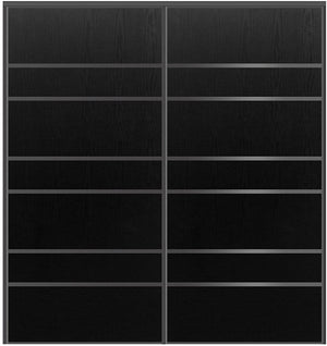 Custom Sliding Black Aluminum Doors - Style 09 - 2 doors  - Black Ash - Doors and Beyond