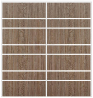 Custom Sliding White Aluminum Doors - Style 09 - 2 doors - Dark Aloe Wood - Doors and Beyond