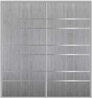 Custom Sliding Aluminum Doors - Style 09 - 2 doors  - Light Gray - Doors and Beyond