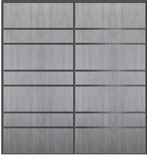 Custom Sliding Black Aluminum Doors - Style 09 - 2 doors  - Light Gray - Doors and Beyond
