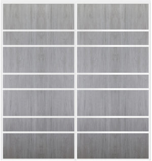 Custom Sliding White Aluminum Doors - Style 09 - 2 doors  - Light Gray - Doors and Beyond