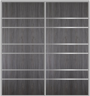 Custom Sliding Aluminum Doors - Style 09 - 2 doors  - Swiss Elm - Doors and Beyond