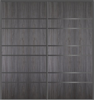 Custom Sliding Black Aluminum Doors - Style 09 - 2 doors  - Swiss Elm - Doors and Beyond
