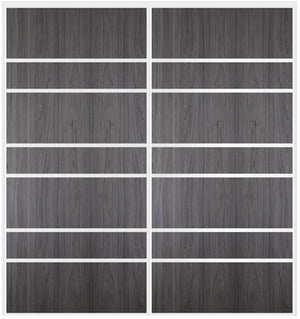 Custom Sliding White Aluminum Doors - Style 09 - 2 doors  - Swiss Elm - Doors and Beyond