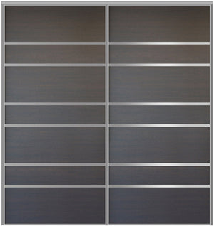 Custom Sliding Aluminum Doors - Style 09 - 2 doors  - Japan Oak - Doors and Beyond